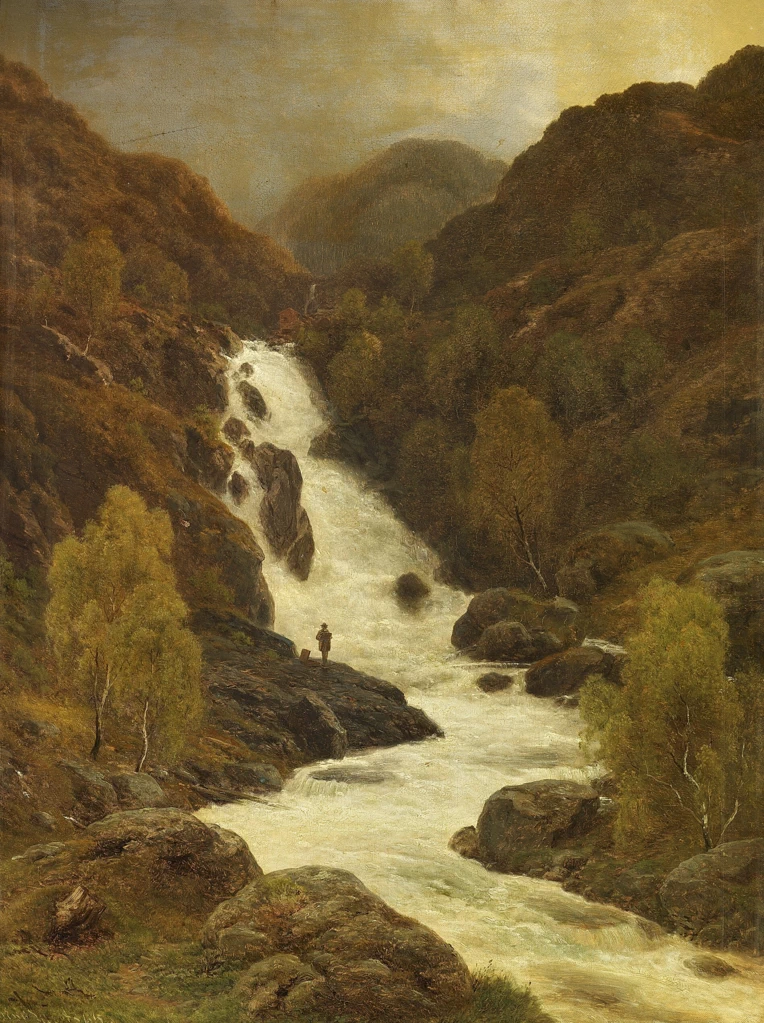 Cascata Husqvarna vicino a Jönköping in Svezia, 1865